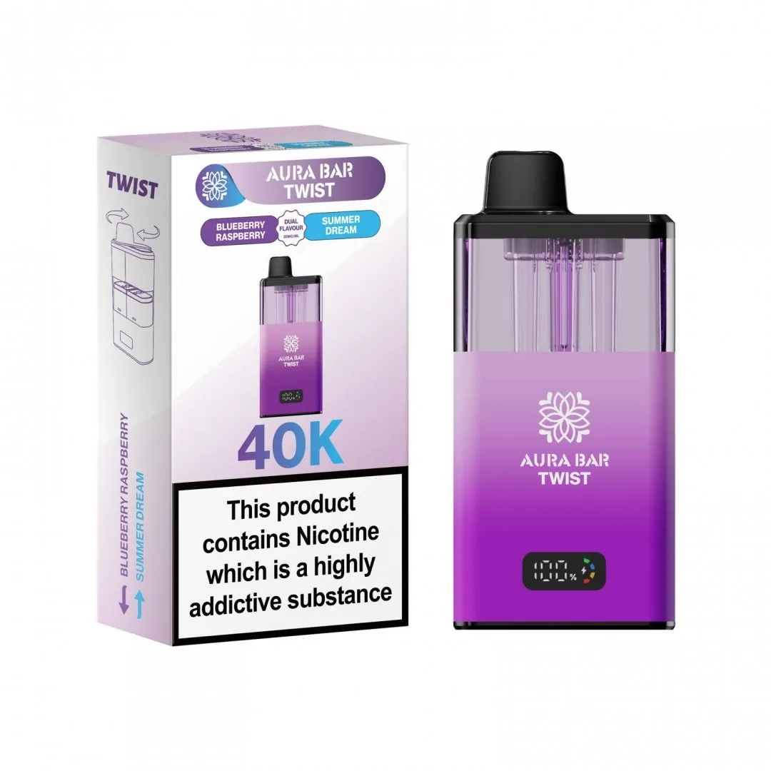 Aura Bar Twist 40K Puffs Prefilled Vape Kit - £9.29 Only
