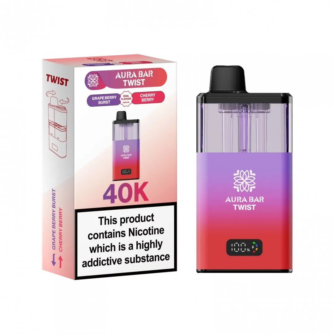 Aura Bar Twist 40K Puffs Prefilled Vape Kit - £9.29 Only