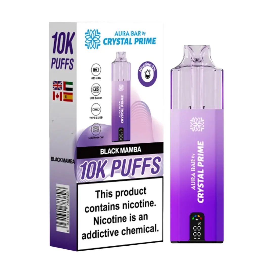 Crystal Prime Aura Bar 10k Prefilled Vape Kit | Only £8.99