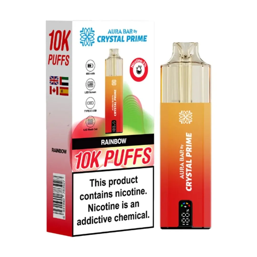 Crystal Prime Aura Bar 10k Prefilled Vape Kit | Only £8.99