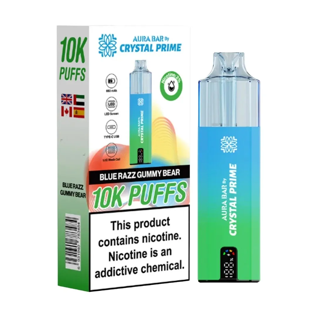 Crystal Prime Aura Bar 10k Prefilled Vape Kit | Only £8.99