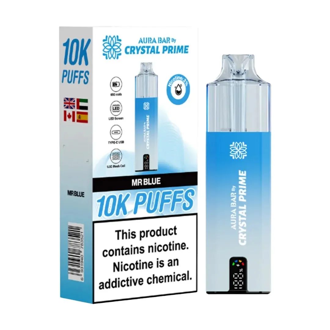 Crystal Prime Aura Bar 10k Prefilled Vape Kit | Only £8.99