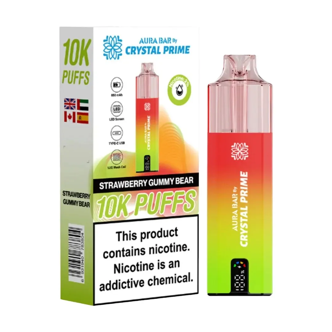 Crystal Prime Aura Bar 10k Prefilled Vape Kit | Only £8.99