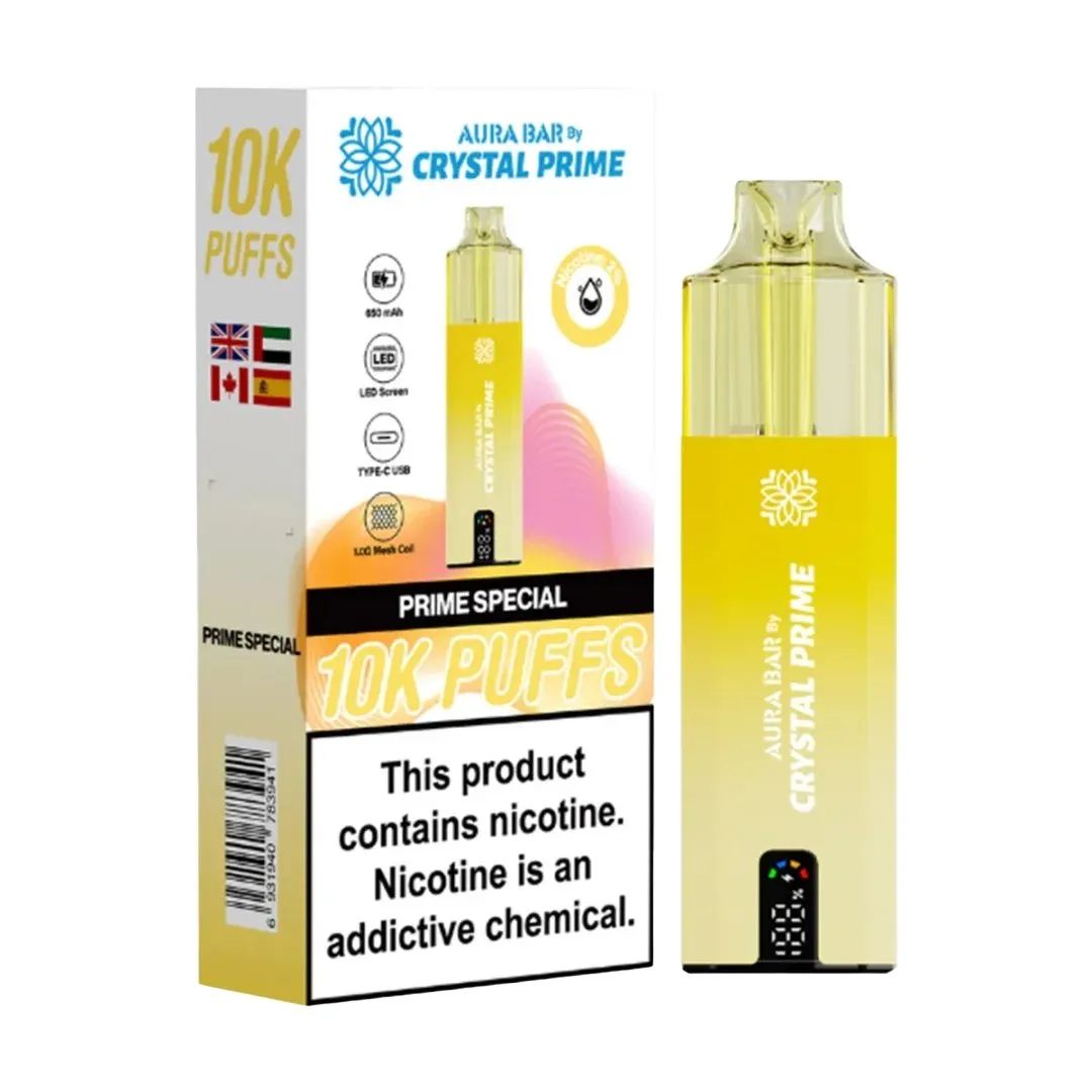 Crystal Prime Aura Bar 10k Prefilled Vape Kit | Only £8.99