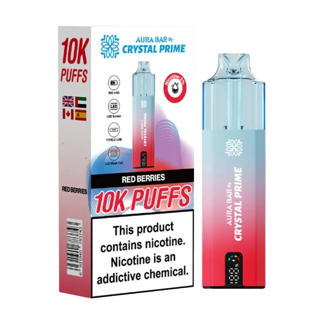 Crystal Prime Aura Bar 10k Prefilled Vape Kit | Only £8.99
