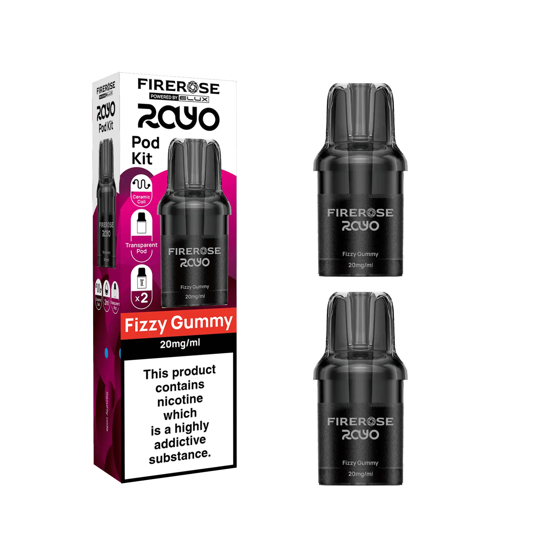 Elux Firerose Rayo 600 Refill Pods - Only £4.29