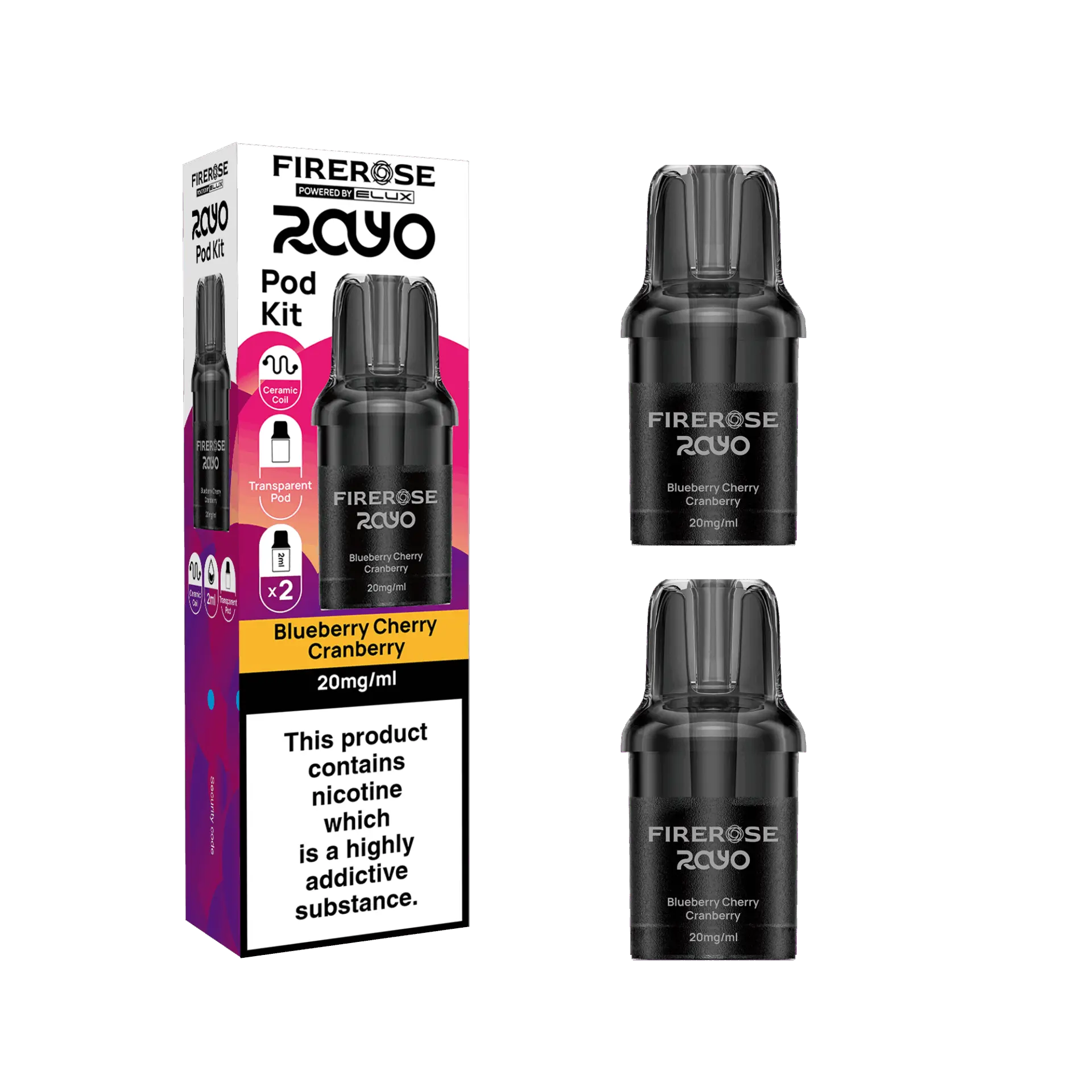 Elux Firerose Rayo 600 Refill Pods - Only £4.29