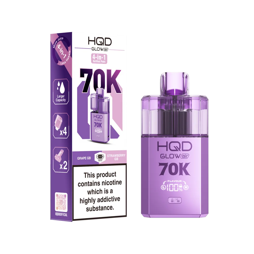 Shop HQD Glow Air 70K Prefilled Vape Kit | £11.29 Only