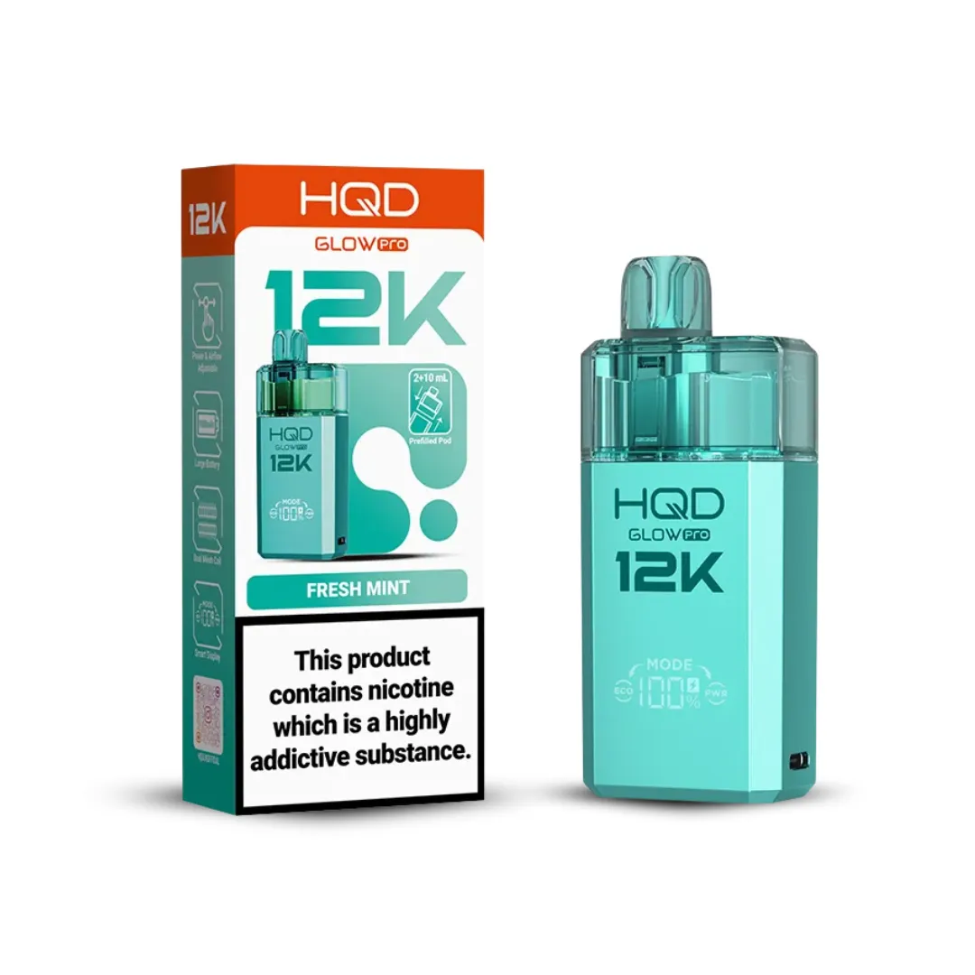 HQD Glow Pro 12K Puffs Prefilled Pod Kit | Only £8.29