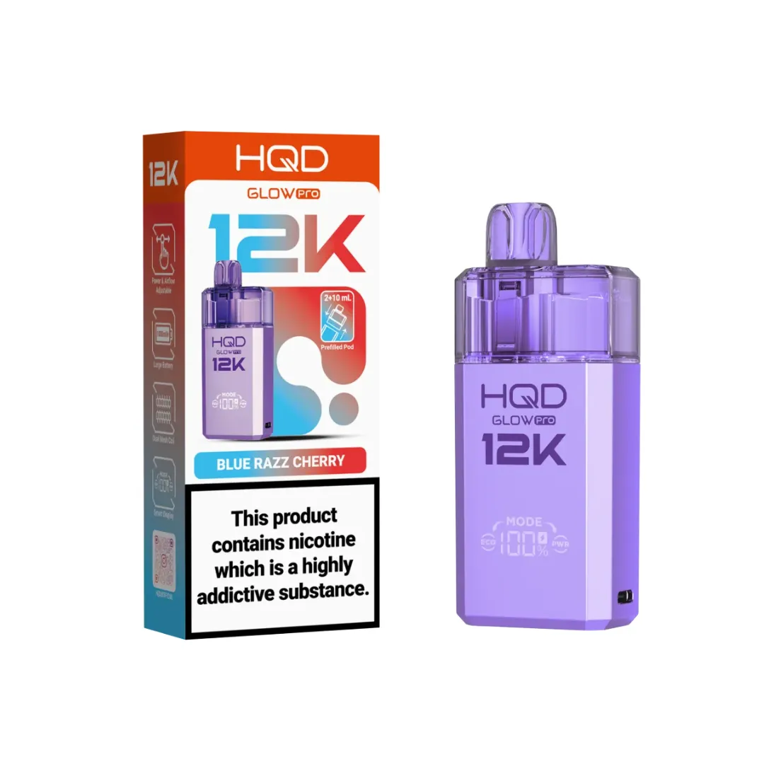 HQD Glow Pro 12K Puffs Prefilled Pod Kit | Only £8.29