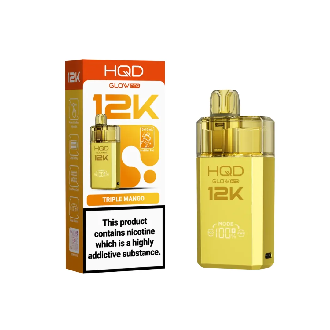 HQD Glow Pro 12K Puffs Prefilled Pod Kit | Only £8.29