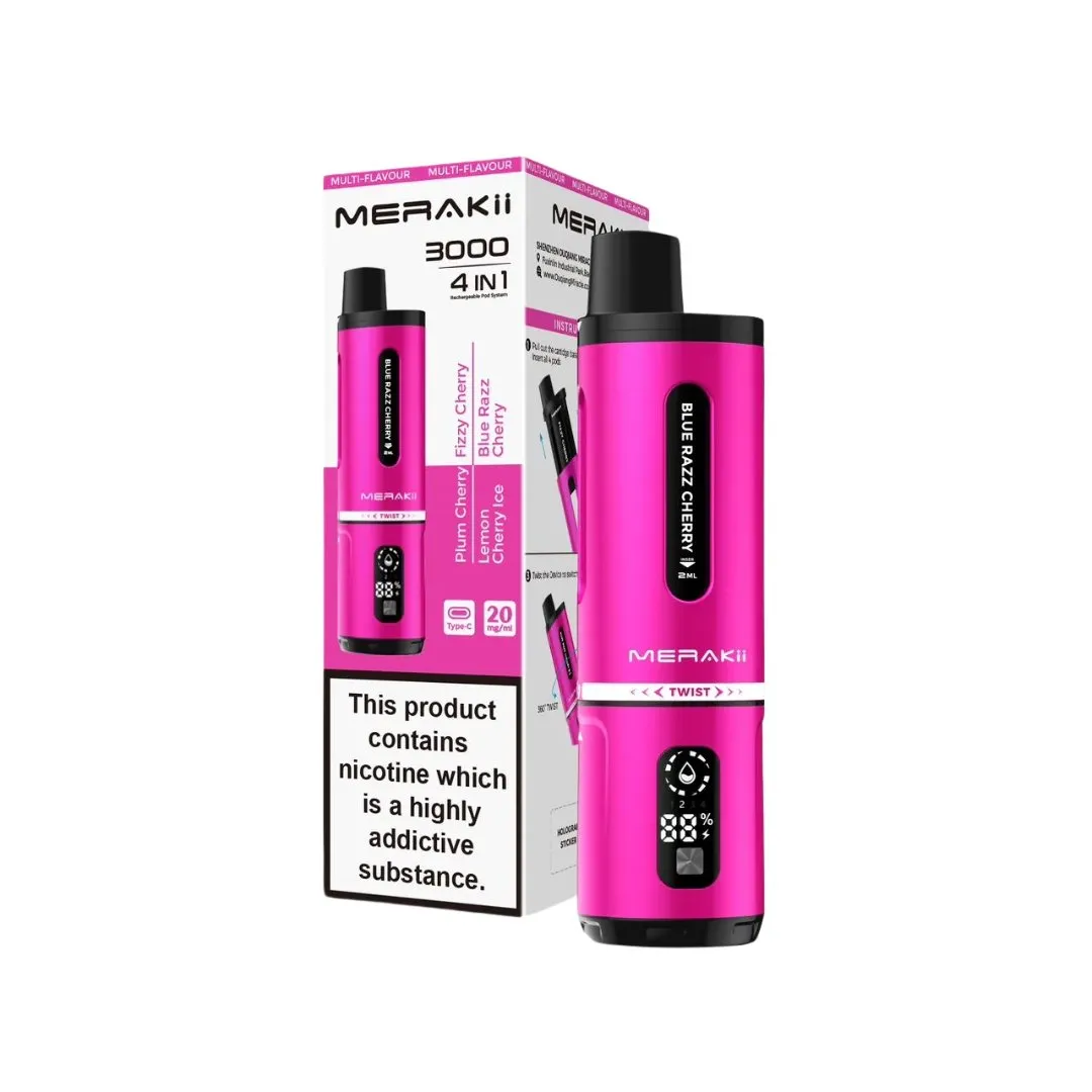 Merakii 3000 Puffs 4 in 1 Prefilled Vape Kit | £9.99