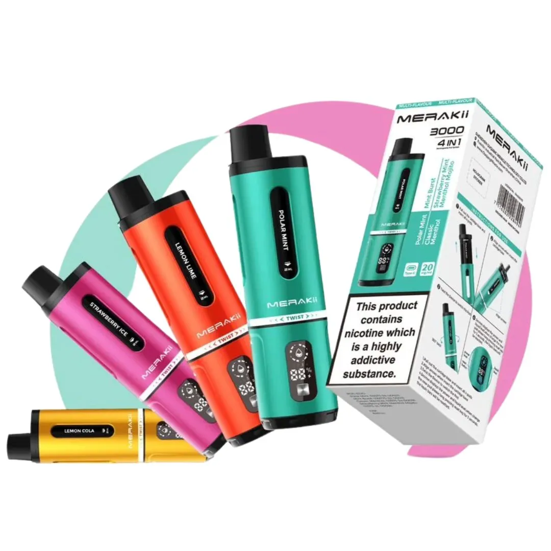 Merakii 3000 Puffs 4 in 1 Prefilled Vape Kit | £9.99