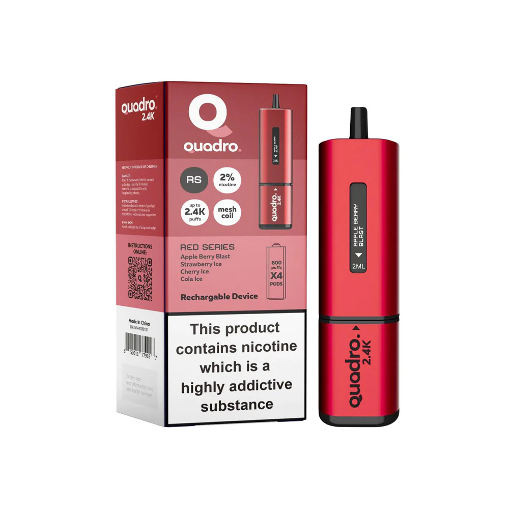 Quadro 4 in 1 2400 Puffs Prefilled Vape Kit - £6.79