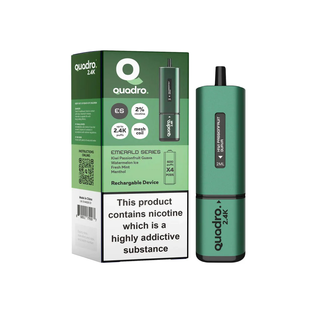 Quadro 4 in 1 2400 Puffs Prefilled Vape Kit - £6.79