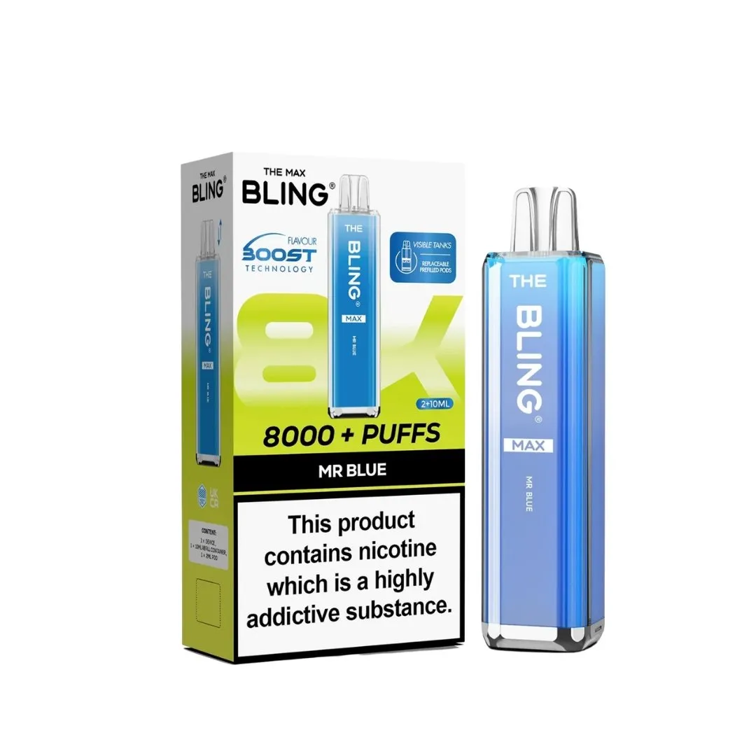 The Crystal Bling Max 8K Puffs Prefilled Kit - £8.29 Only