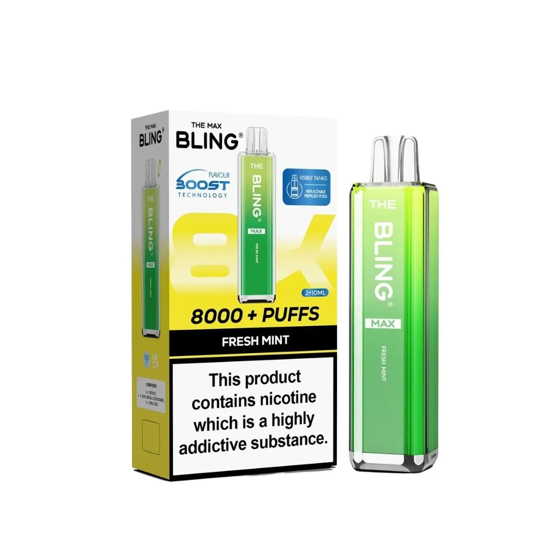 The Crystal Bling Max 8K Puffs Prefilled Kit - £8.29 Only